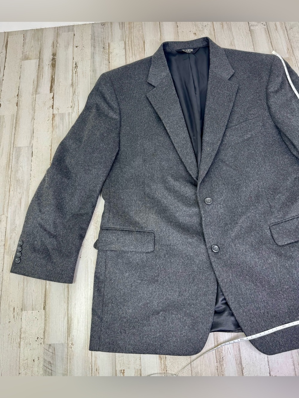 Jos. A. Bank 100% Cashmere 2B Blazer Sport Coat Mens 46R Charcoal Gray - Picture 3 of 11
